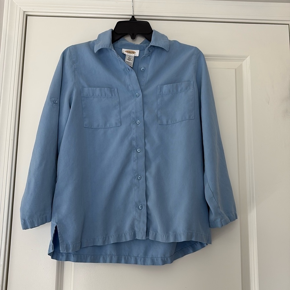 Talbots Women’s Blue Button-Down Blouse